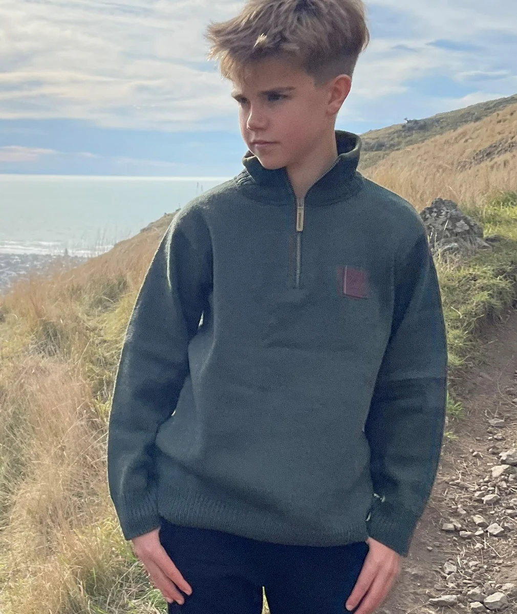 Kids' Mariner Zip Neck Sweater - Image 3