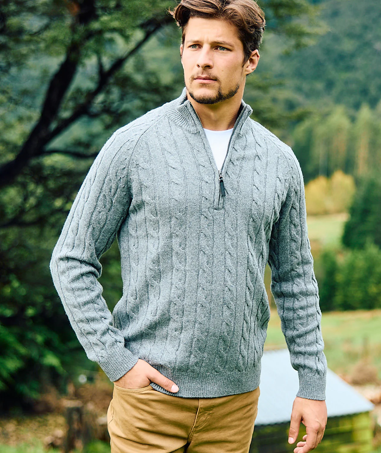 Men's Doncaster V2 Zip Cable Knit - Image 2