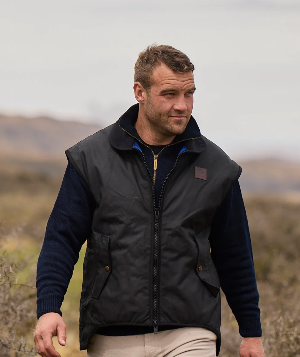 Men's Foxton Oilskin Vest with Wool Lining - Image 10