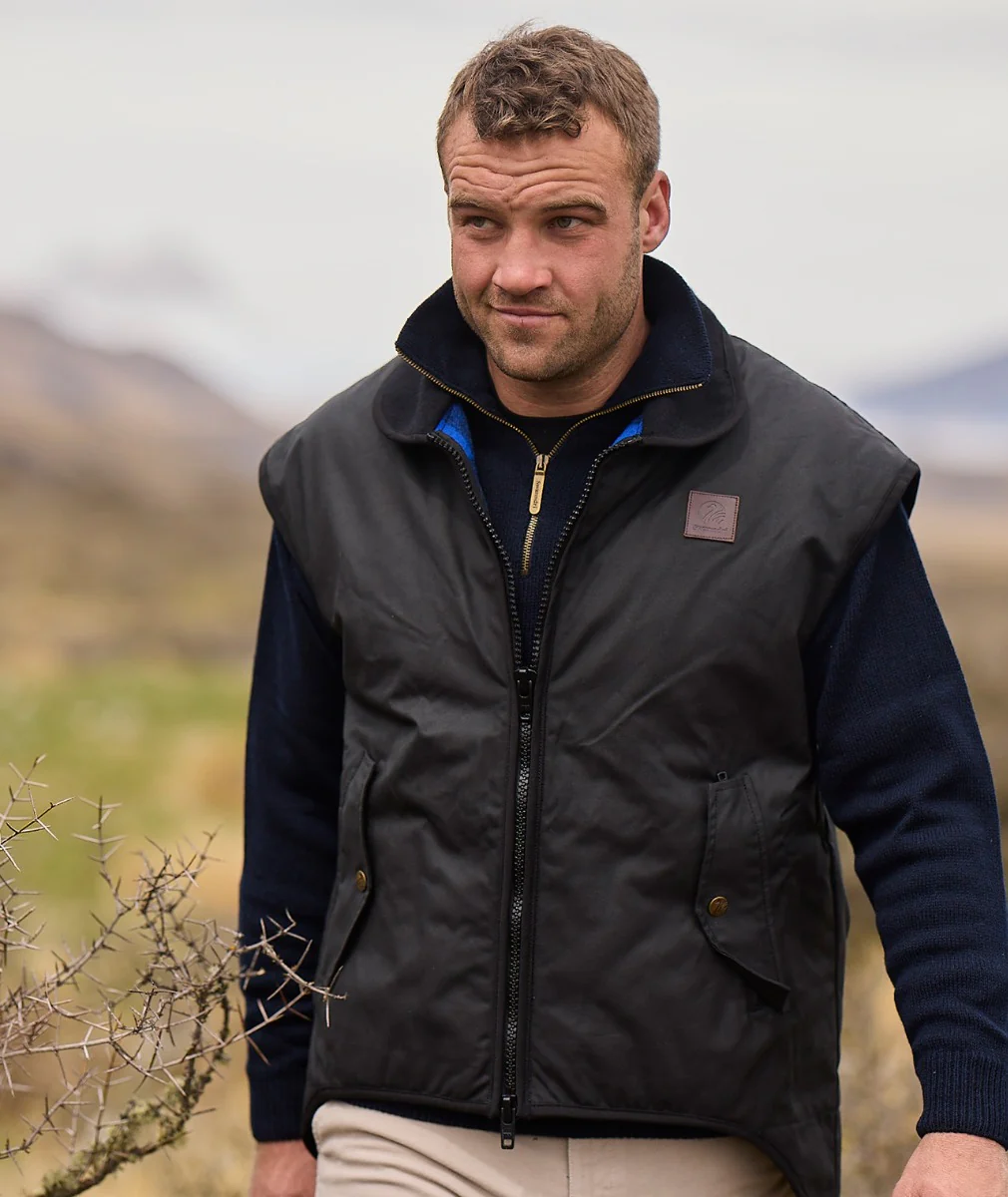 Men's Foxton Oilskin Vest with Wool Lining - Image 3