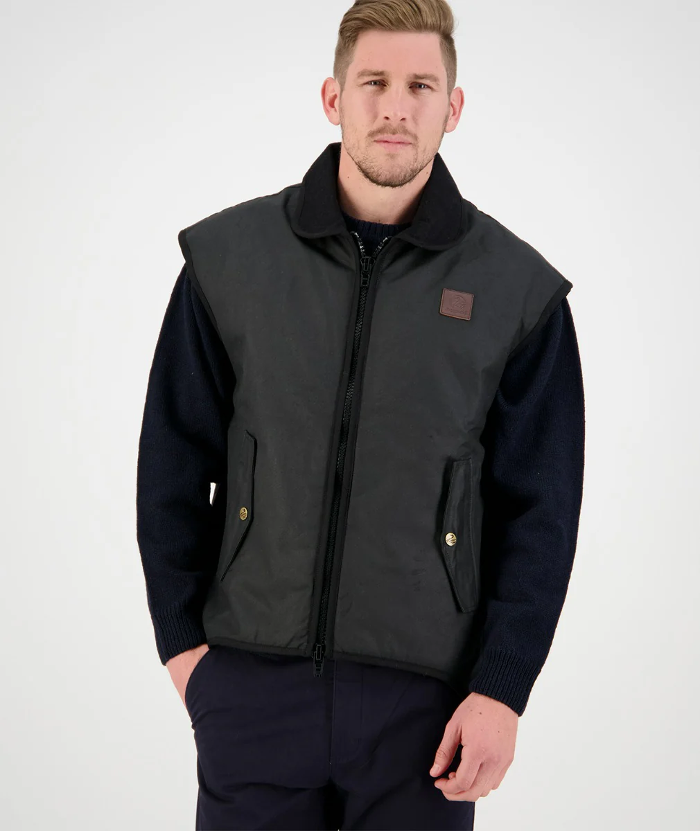Men's Foxton Oilskin Vest with Wool Lining - Image 4