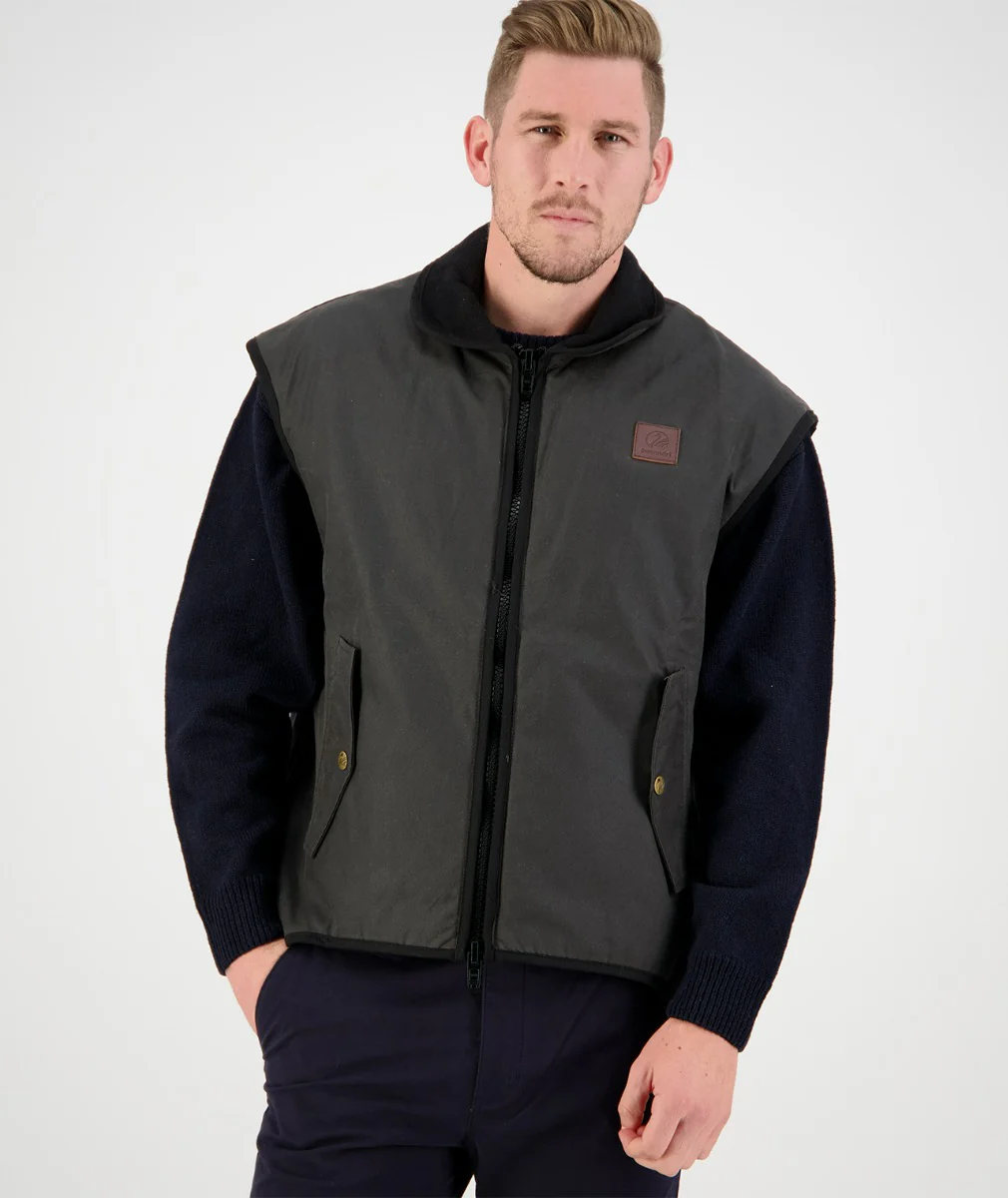 Men's Foxton Oilskin Vest with Wool Lining - Image 3