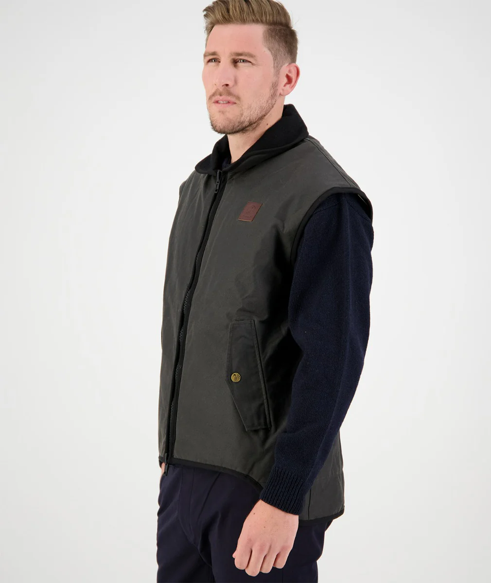 Men's Foxton Oilskin Vest with Wool Lining - Image 4