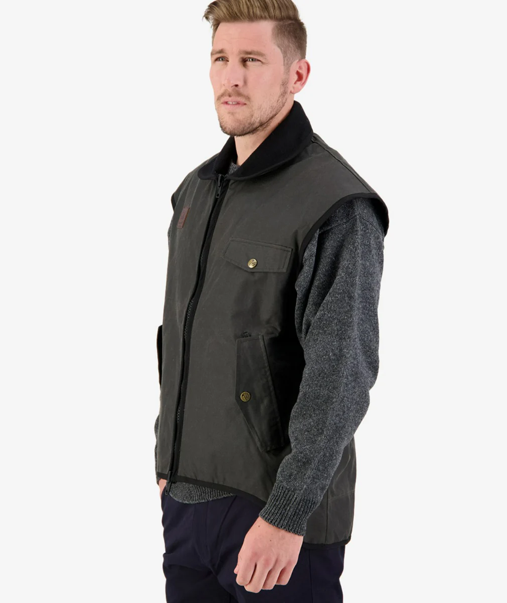 Men's Levels Oilskin Vest with Cotton Lining - Image 3