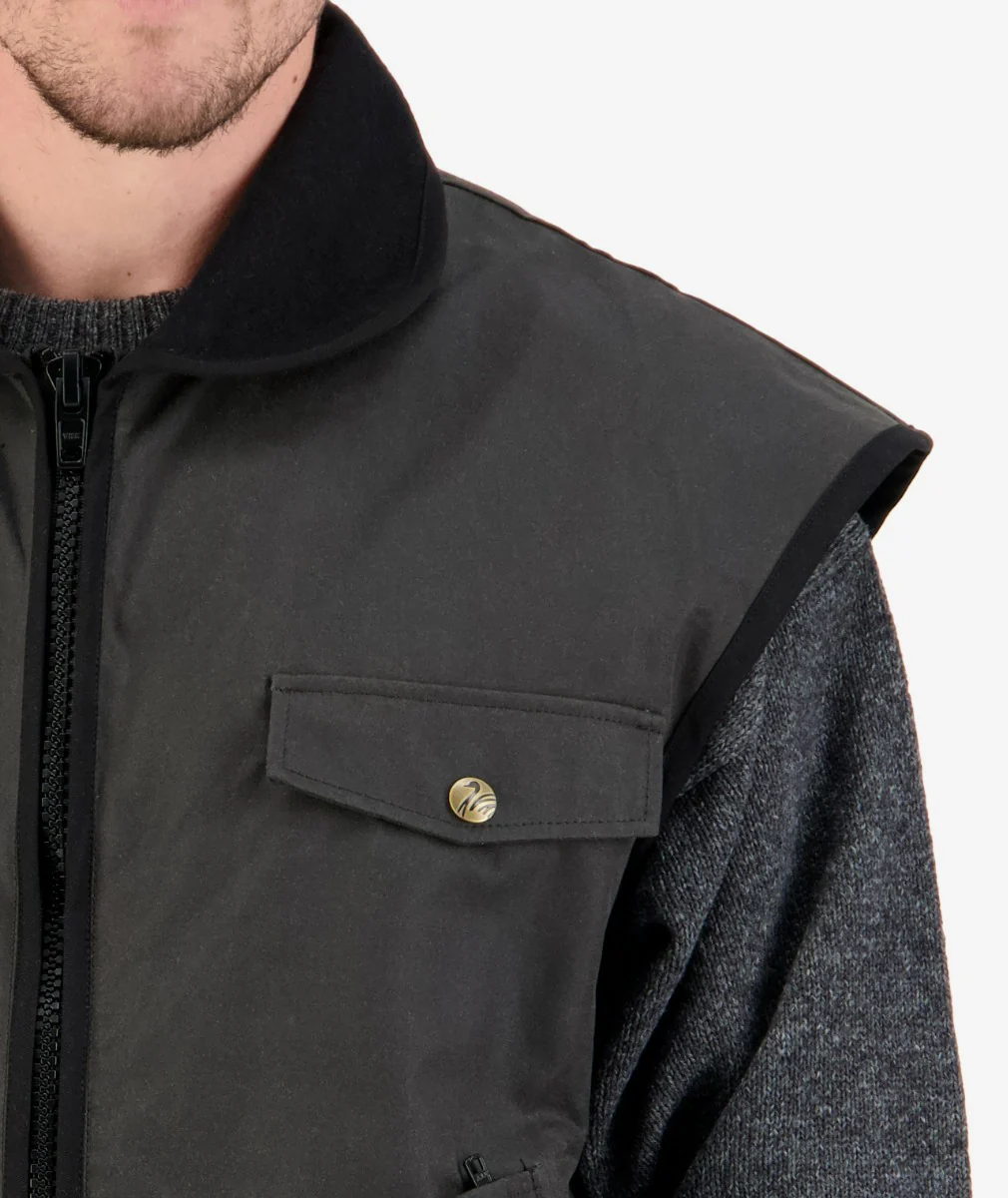 Men's Levels Oilskin Vest with Cotton Lining - Image 5