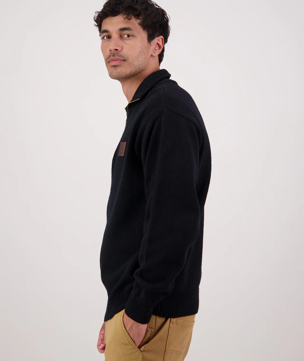 Men's Mariner Wool Zip Neck Sweater - Image 3