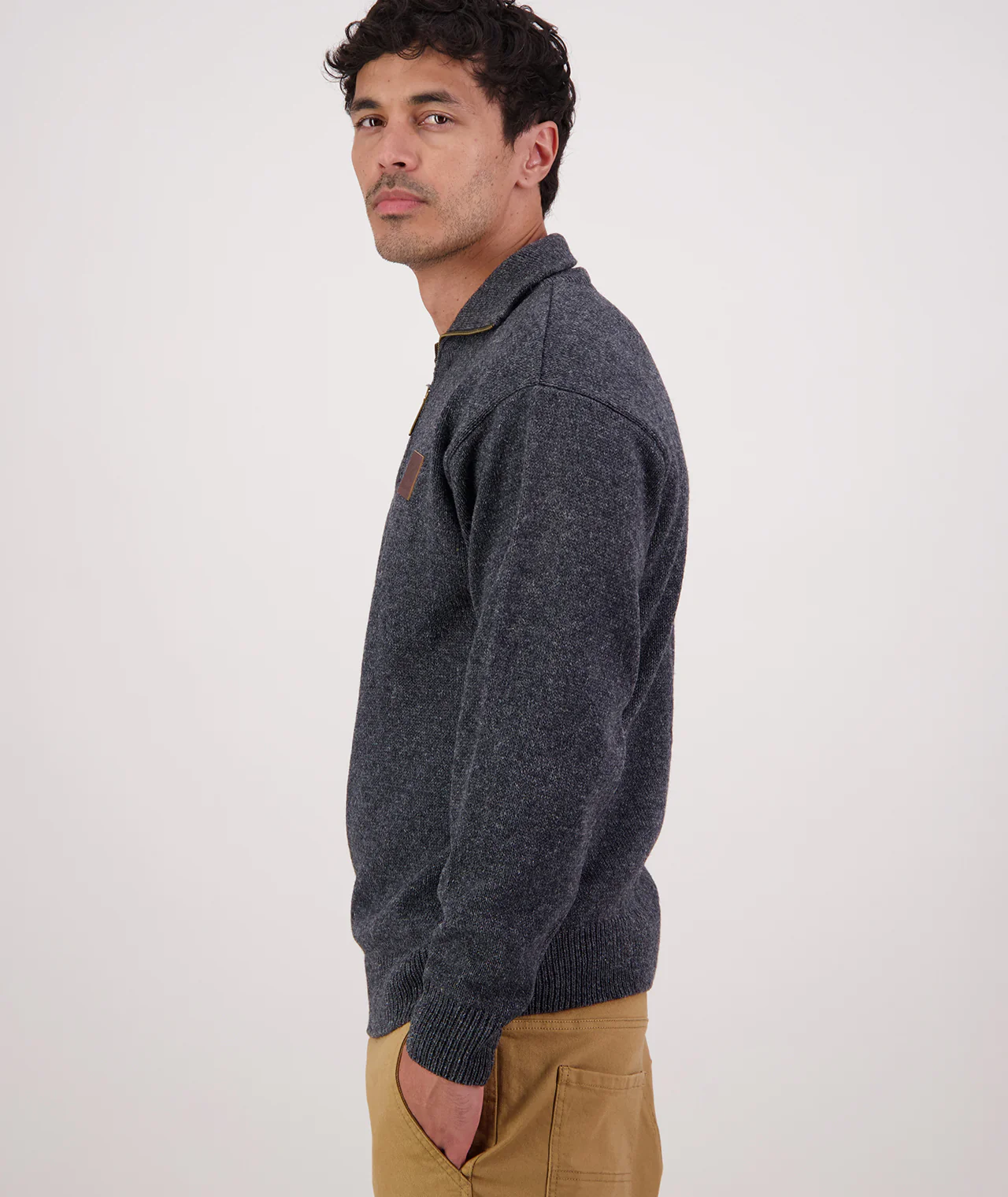 Men's Mariner Wool Zip Neck Sweater - Image 3