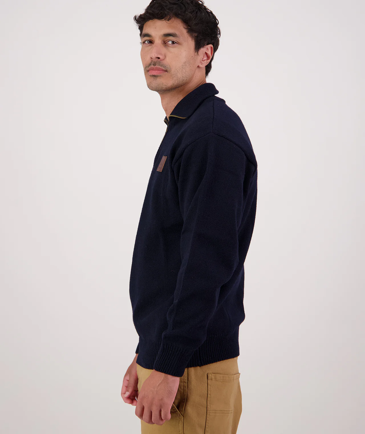 Men's Mariner Wool Zip Neck Sweater - Image 3