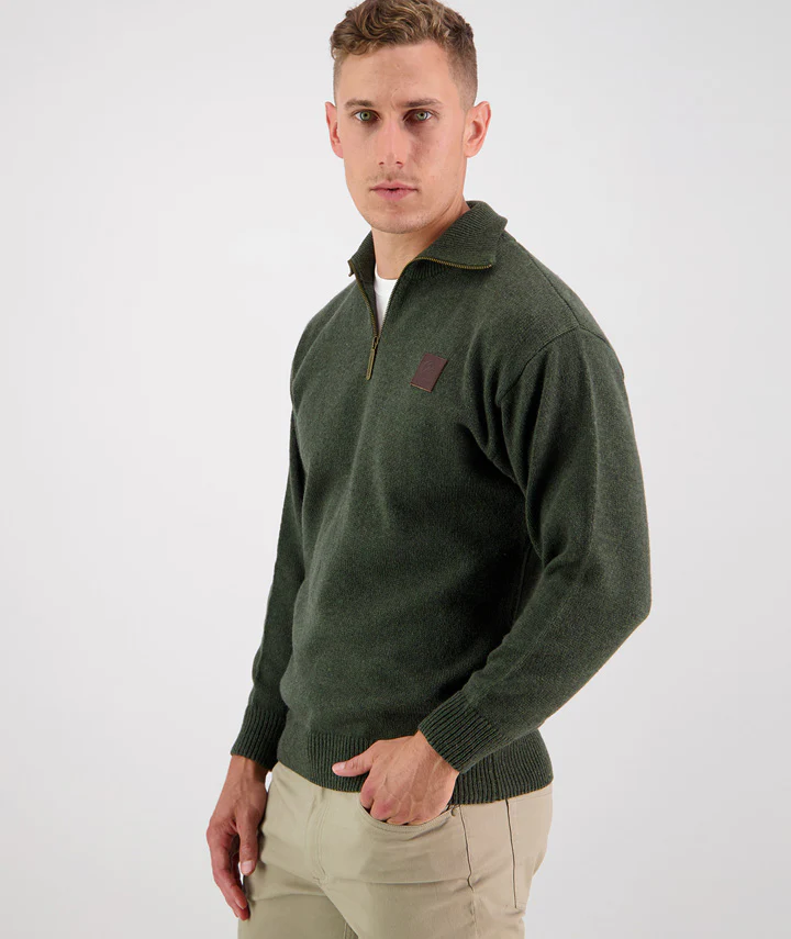 Men's Mariner Wool Zip Neck Sweater - Image 3