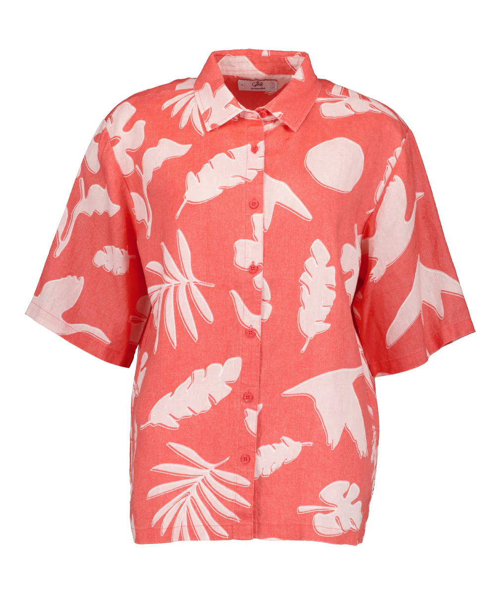 Women's Leafage Linen Short Sleeve Shirt - Image 6